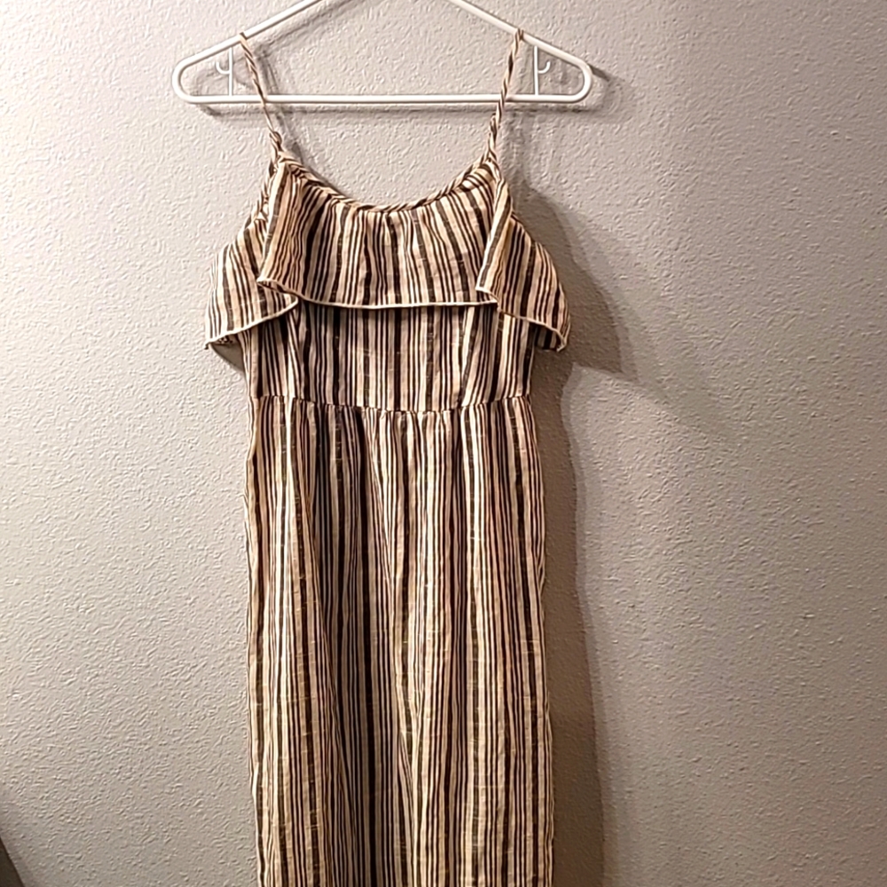 NWOT Kimchi Blue linen Maxi dress cream & gray Size 4